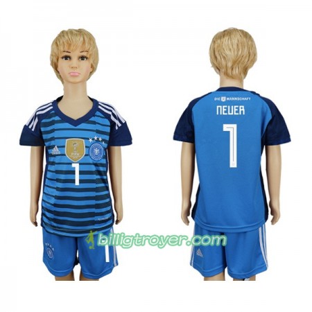 Billige Fotballdrakter Tyskland Neuer 1 Keeper Barn VM 2018 Hjemmedraktsett